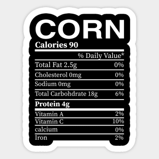 Funny Corn Nutrition Sticker